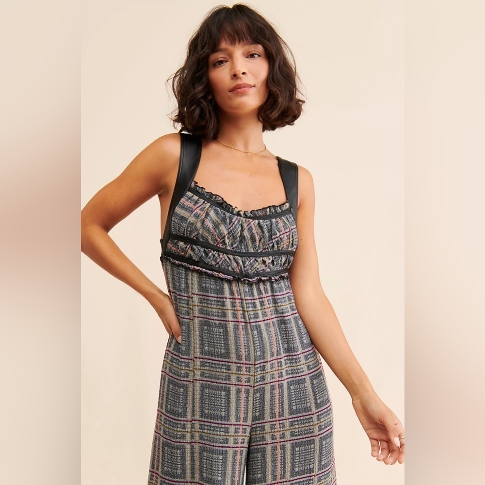 Nwt Free People Marley Plaid One-Piece Jumpsuit - Picture 4 of 13